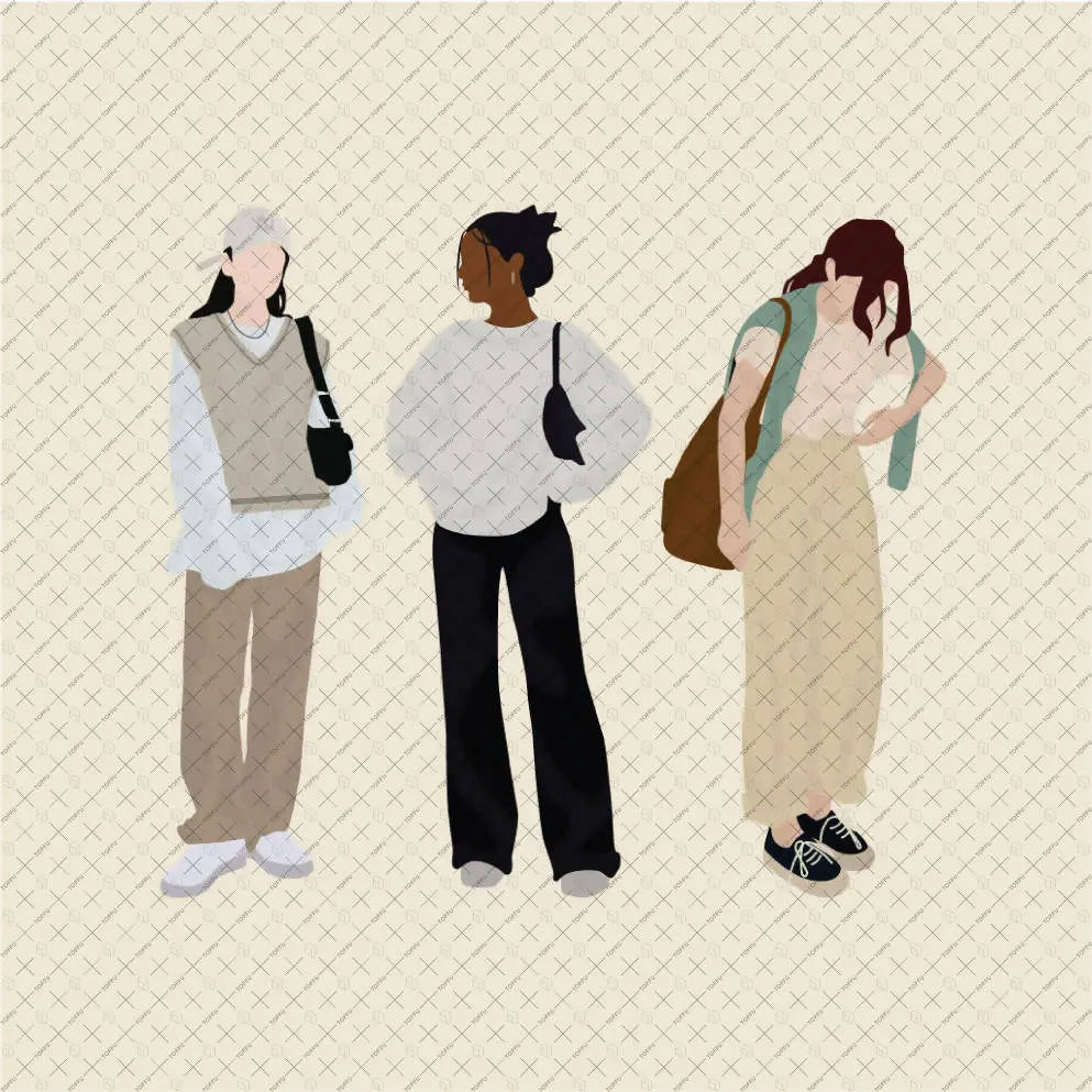 Flat Vector Urban Women Digital Artwork drawings | Toffu Co