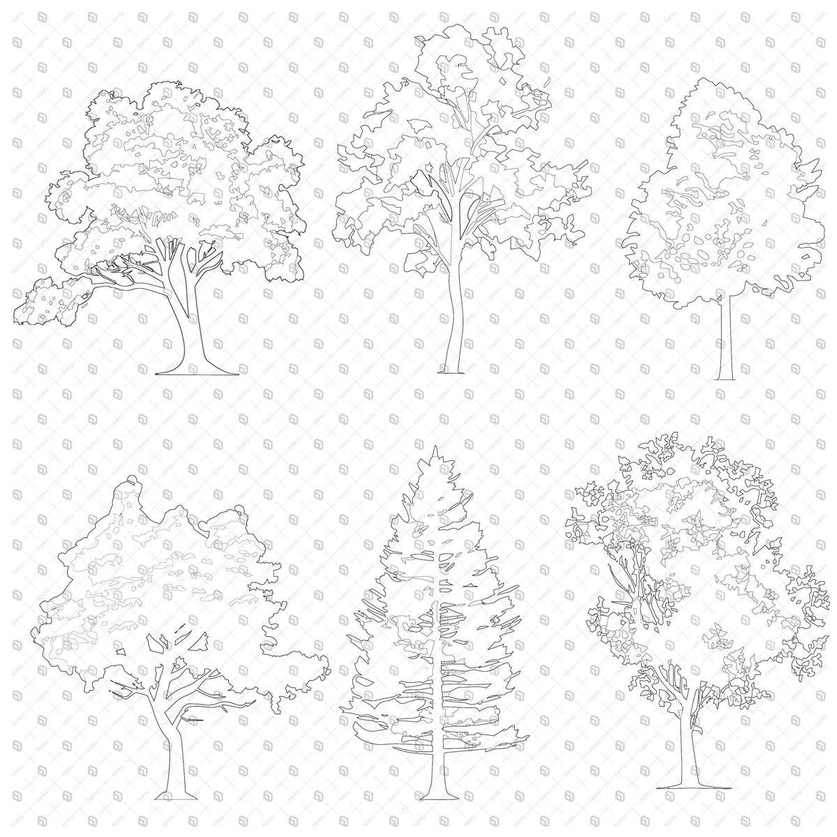 Tree Pattern Cad Cad Trees - Toffu Co